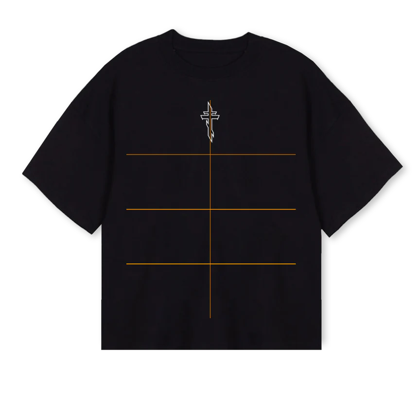 REVELATION  Black Oversized Boxy Tee.