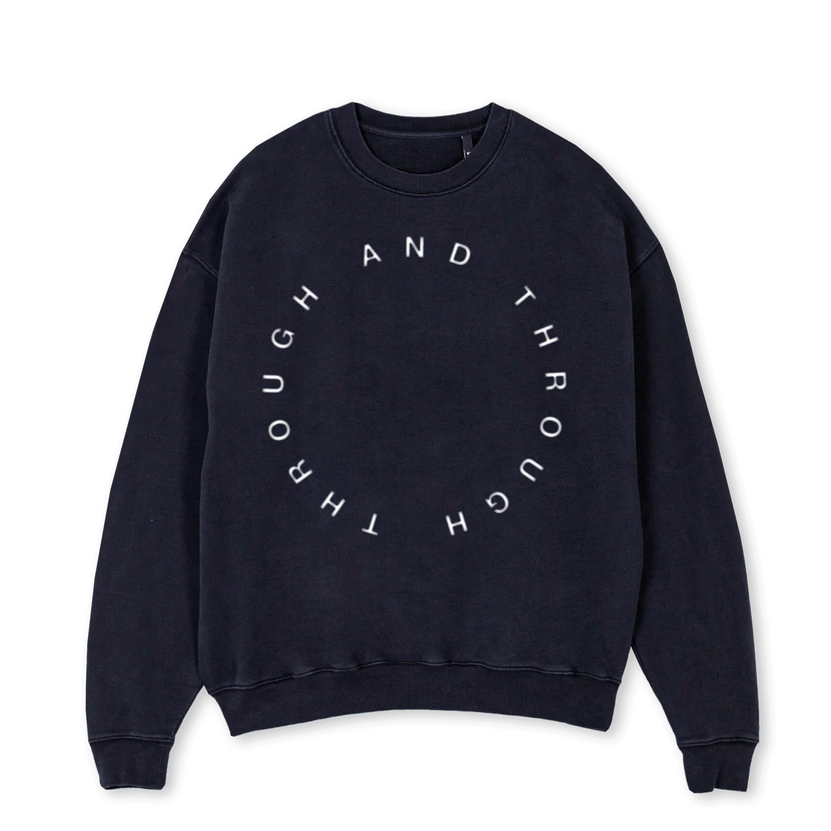 THROUGHWHITE Vintage Black Oversized Crewneck Sweater.
