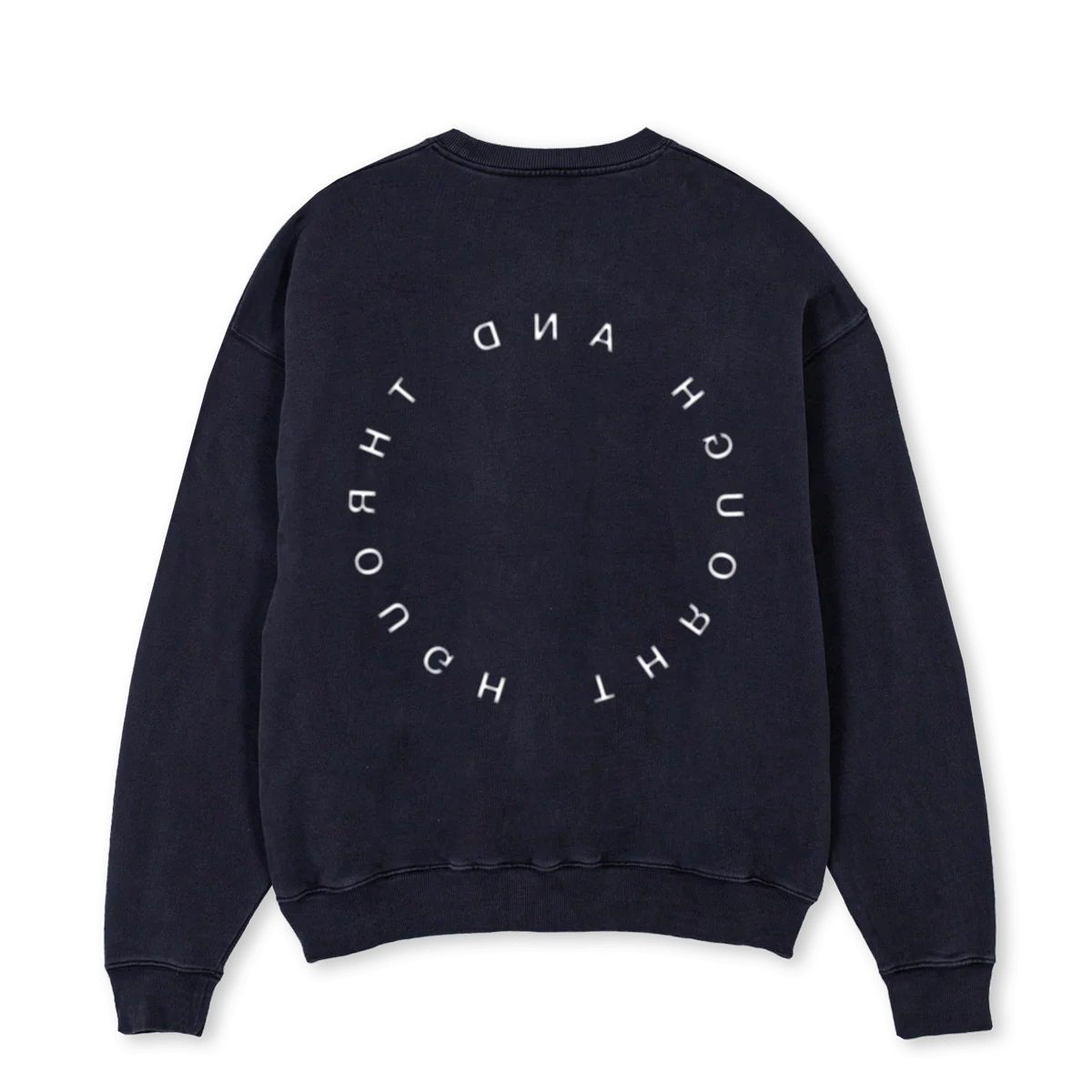 THROUGHWHITE Vintage Black Oversized Crewneck Sweater. - Image 2