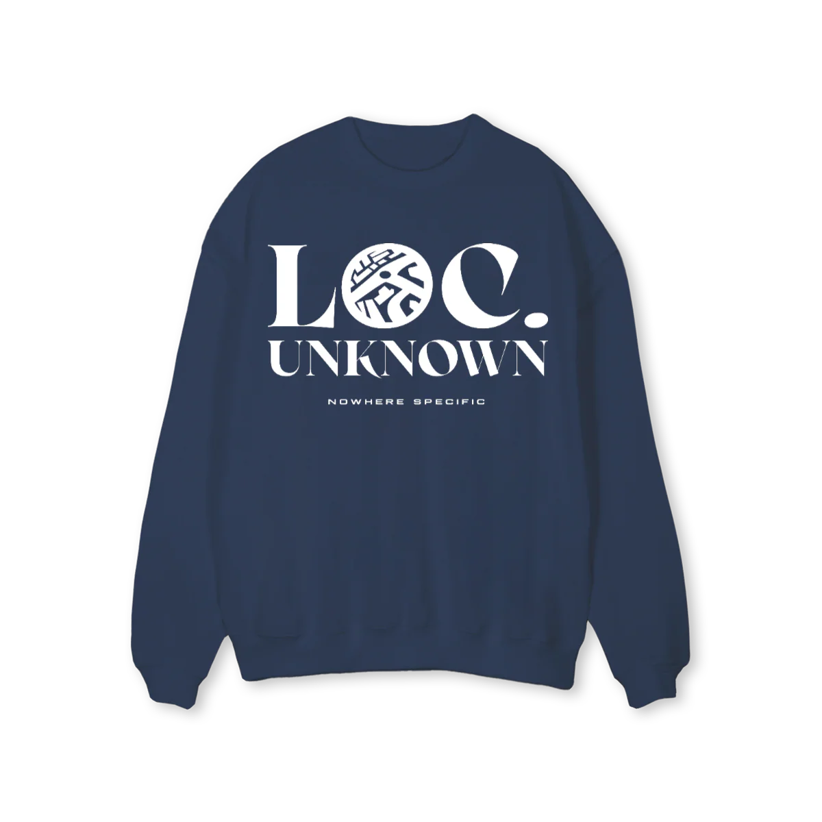 REVERSELOCUNKR Navy Blue Regular Crewneck Sweater.