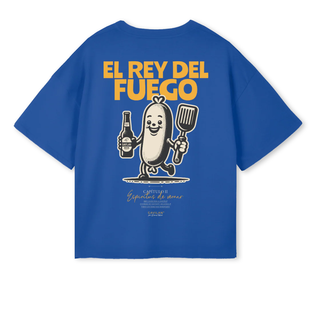 REY DEL FUEGO Cobalt Blue Oversized Boxy Tee. - Image 2