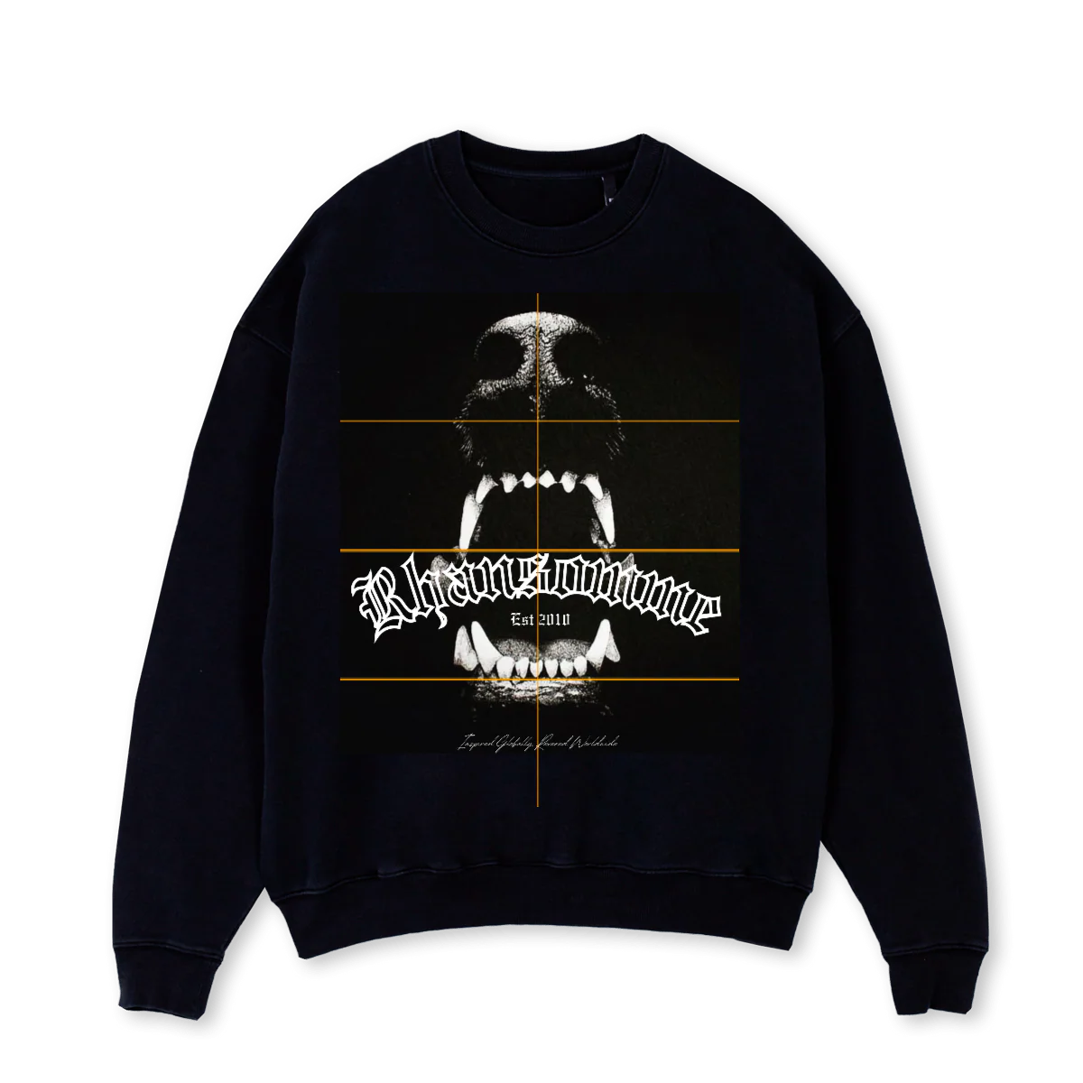 RHANSOMMME REVERED Black Oversized Crewneck Sweater.