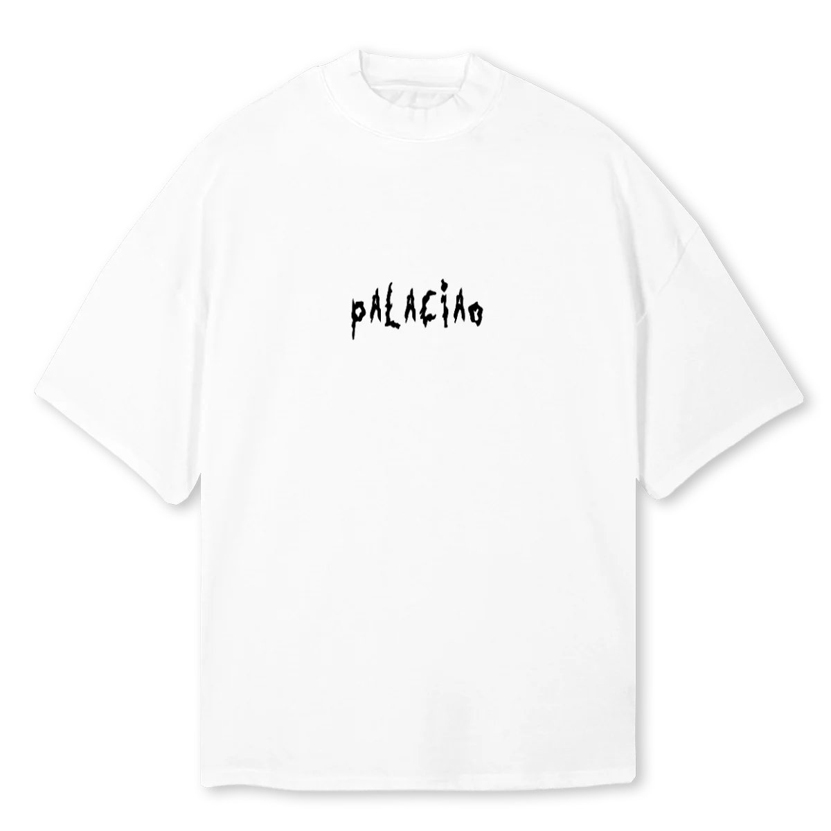 RICK ET MORTY BLANC White Oversized Mock Neck Tee.