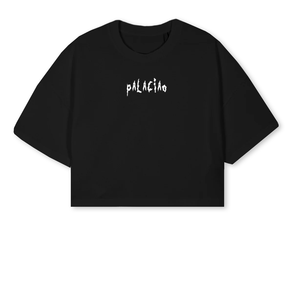 RICKCROP BLANC Black Cropped Oversized Tee.
