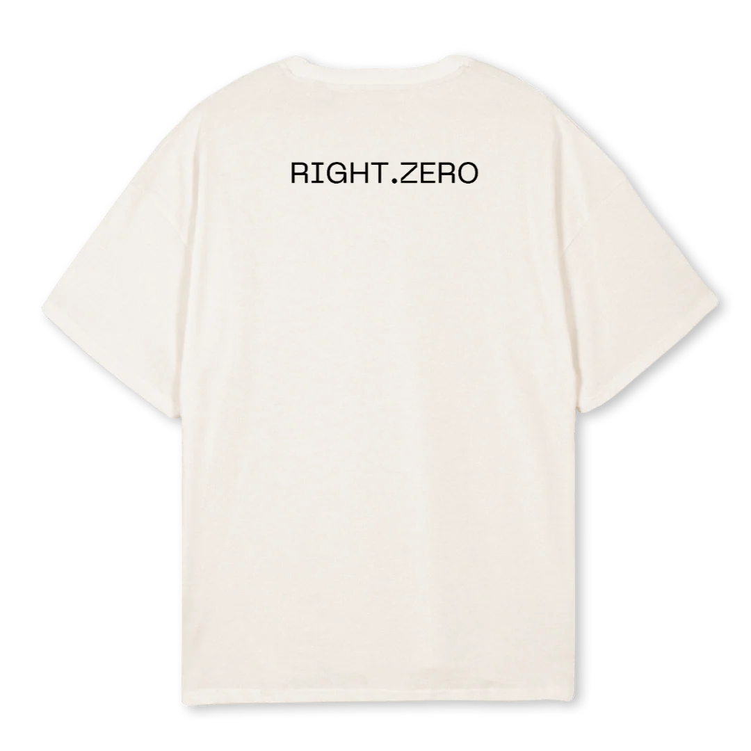 RIGHT ZERO UNO Vintage White Oversized Tee. - Image 2