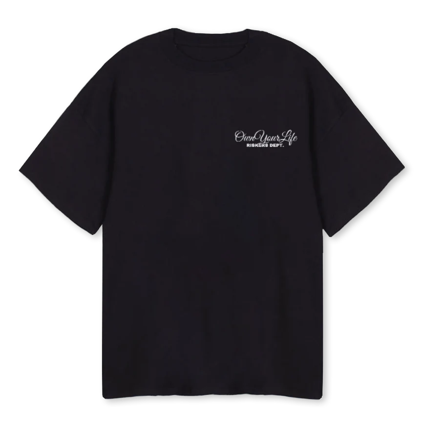 RISKERS BLAKVV Black Oversized Tee.