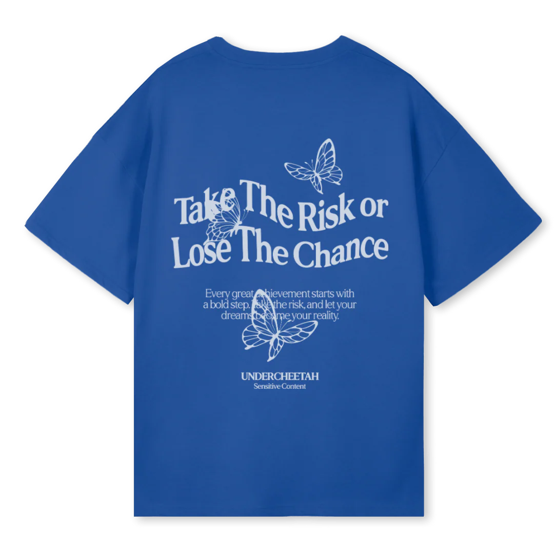RISKORLOSECOBALDBLUE Cobalt Blue Oversized Tee. - Image 2