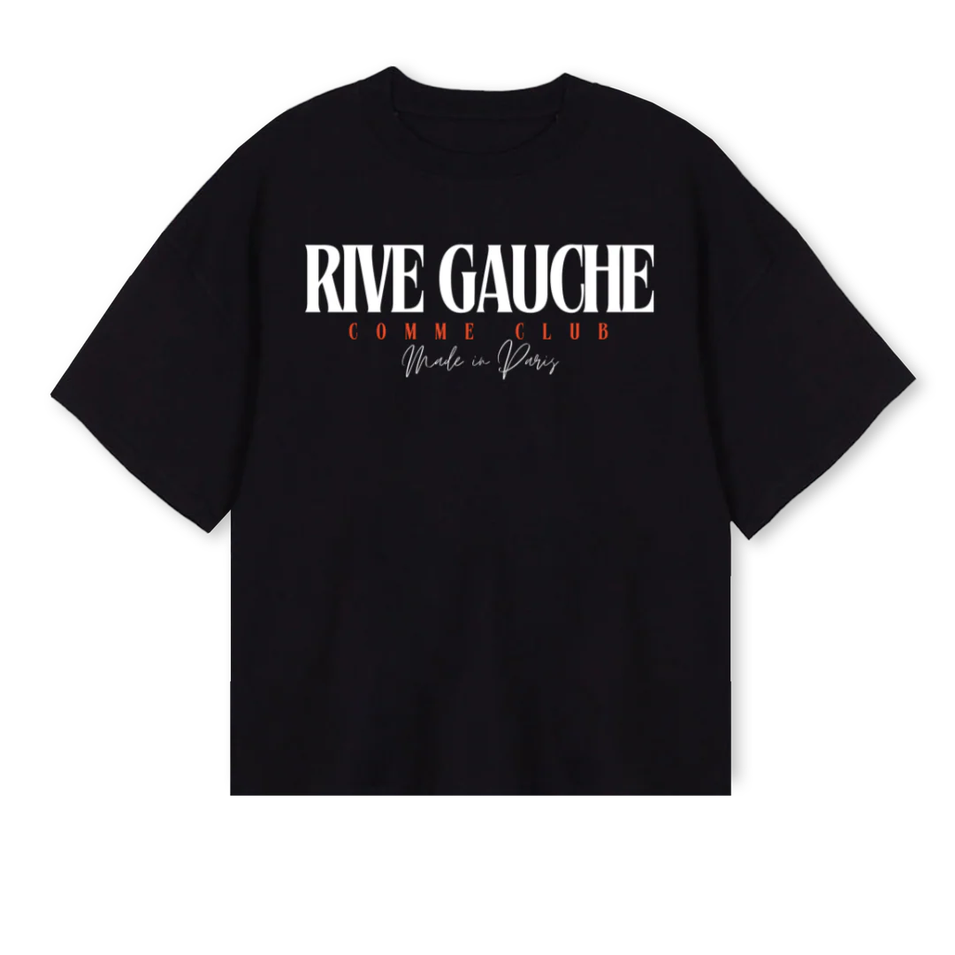 RIVEGAUCHE Black Oversized Boxy Tee.