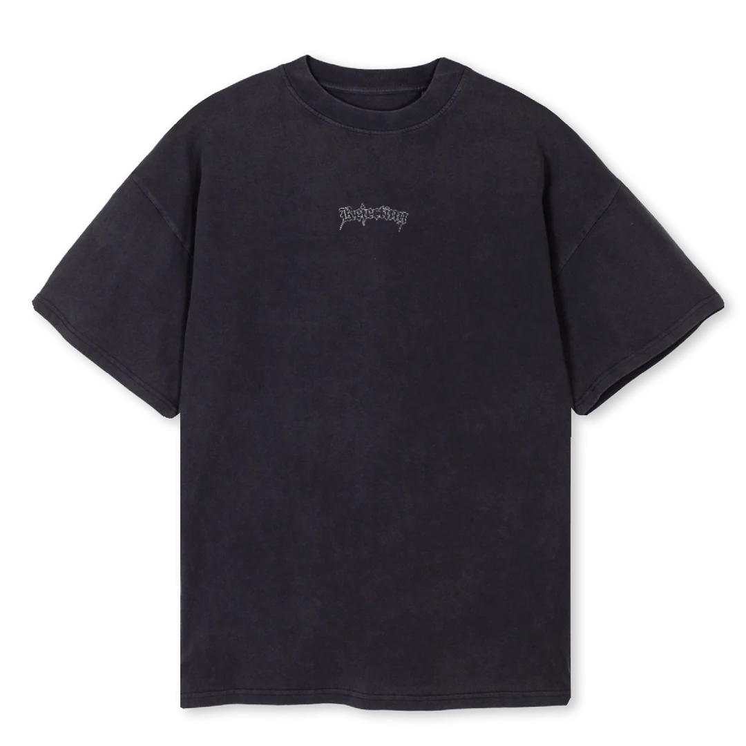 RJCTNGFNDBACK Vintage Black Oversized Tee.