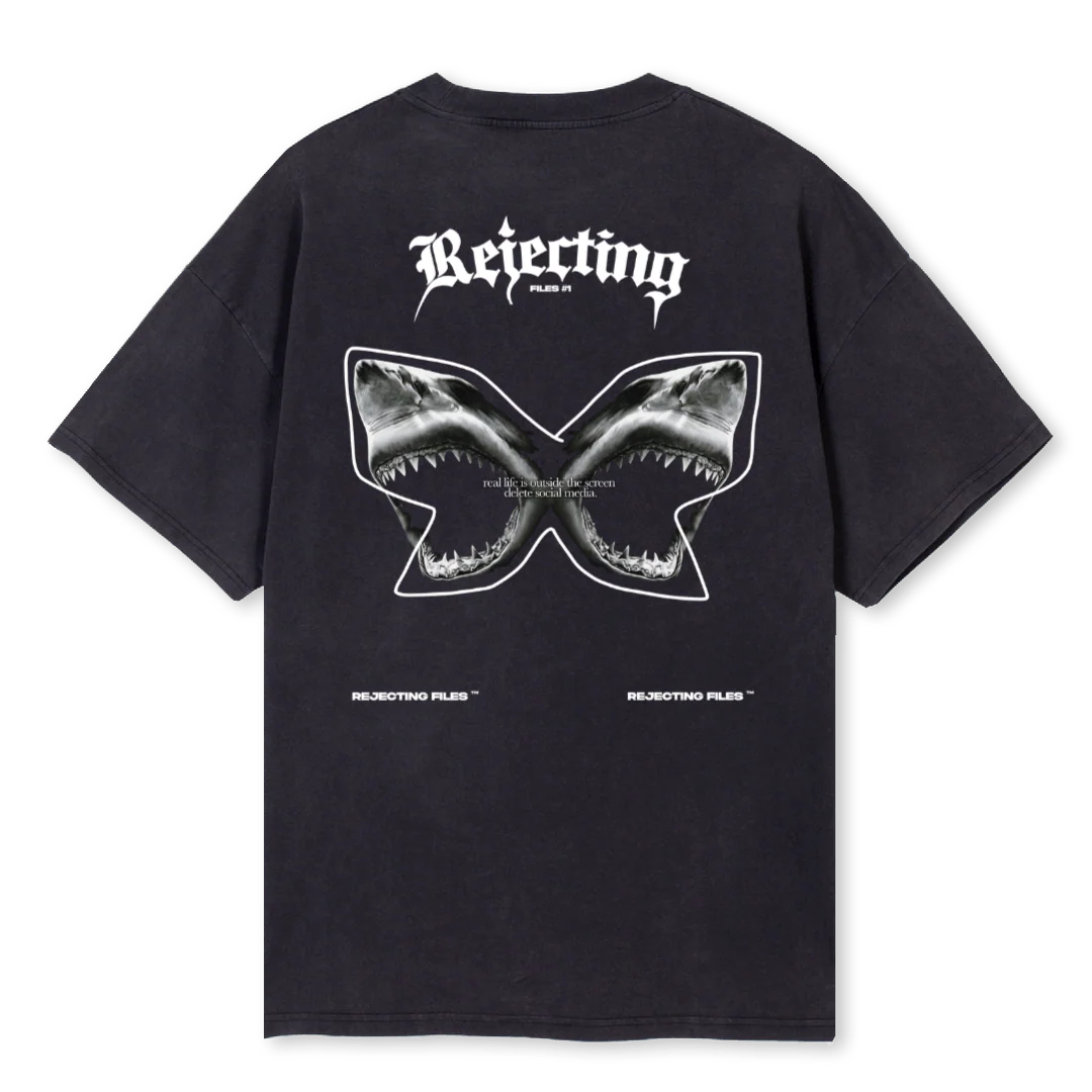 RJCTNGFNDBACK Vintage Black Oversized Tee. - Image 2