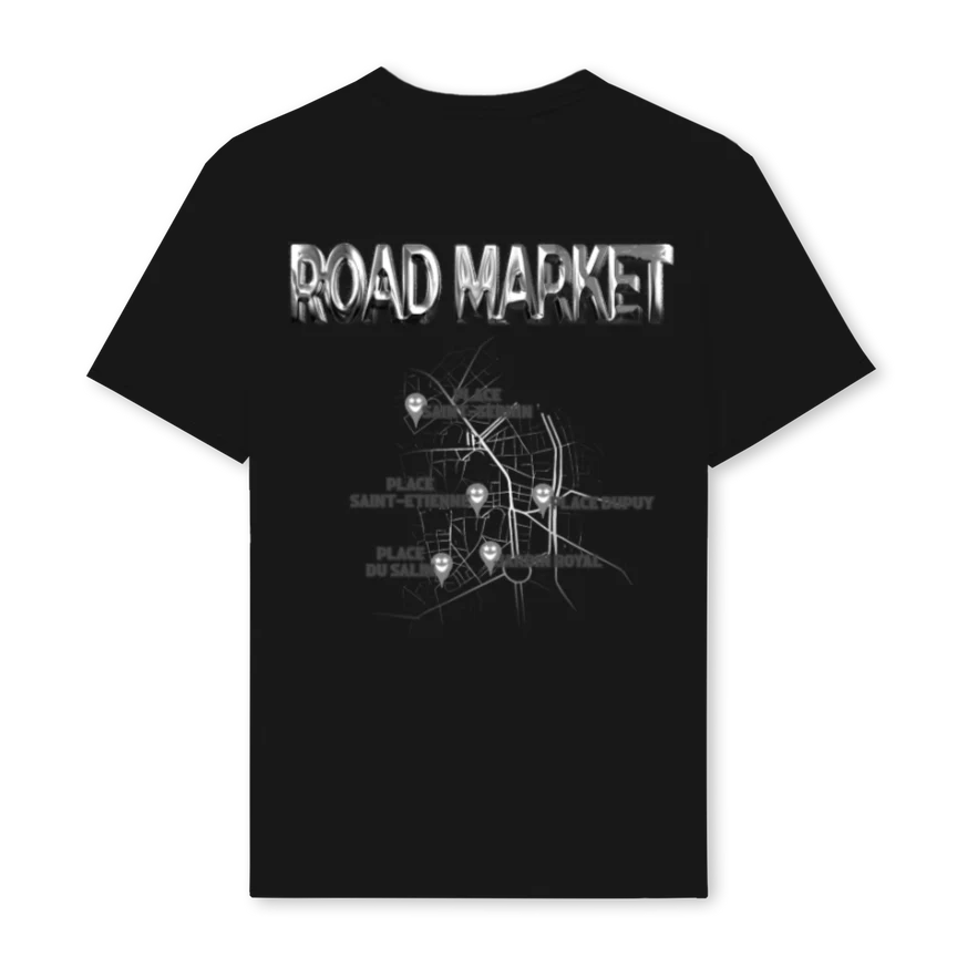 ROAD MARKET Black Regular Tee. - Image 2