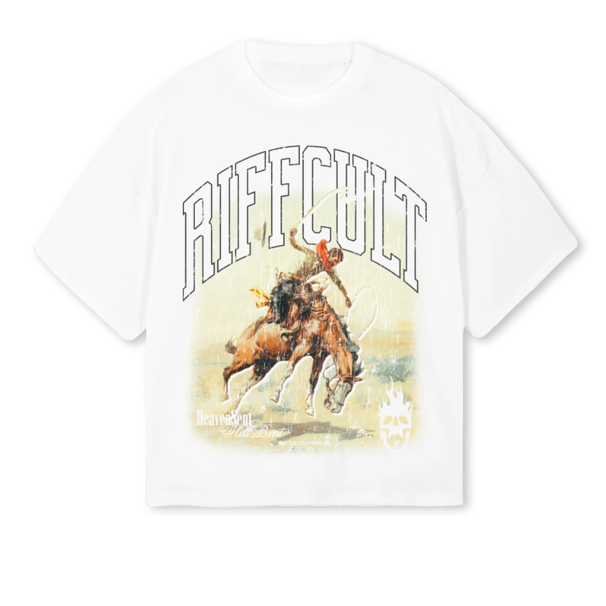 RODEOTEE White Oversized Boxy Tee.