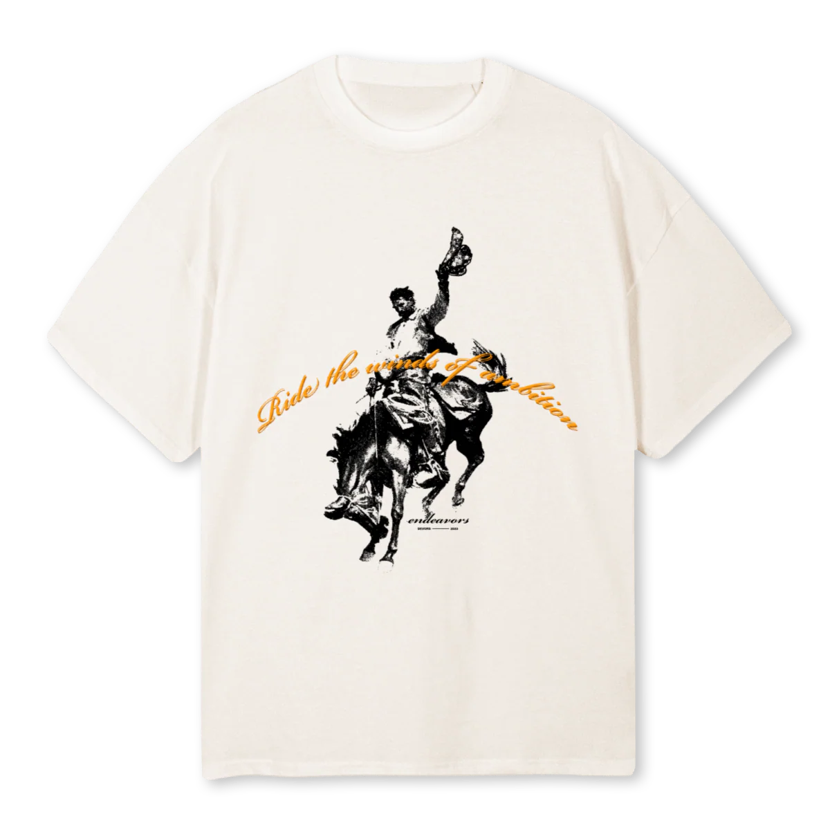 RODEOWHITETEST Vintage White Oversized Tee.