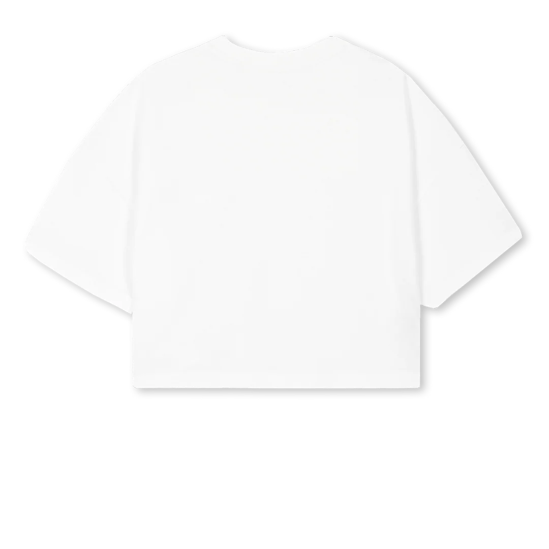 ROLLRCROPTEE White Cropped Oversized Tee. - Image 2