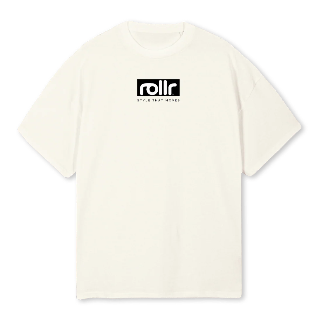 ROLLRTEE Cream Oversized Tee.