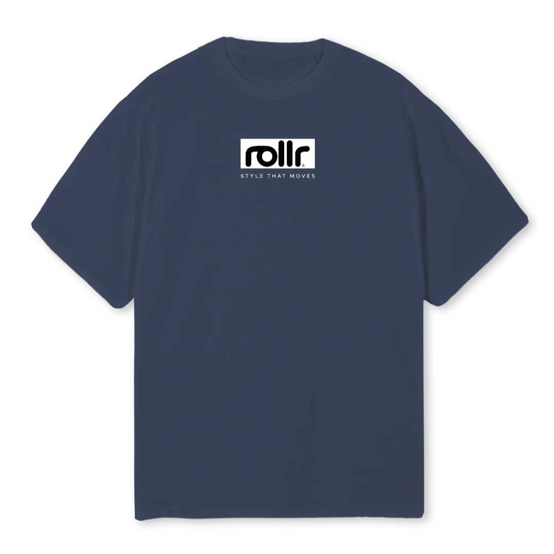 ROLLRTEE Navy Blue Oversized Tee.