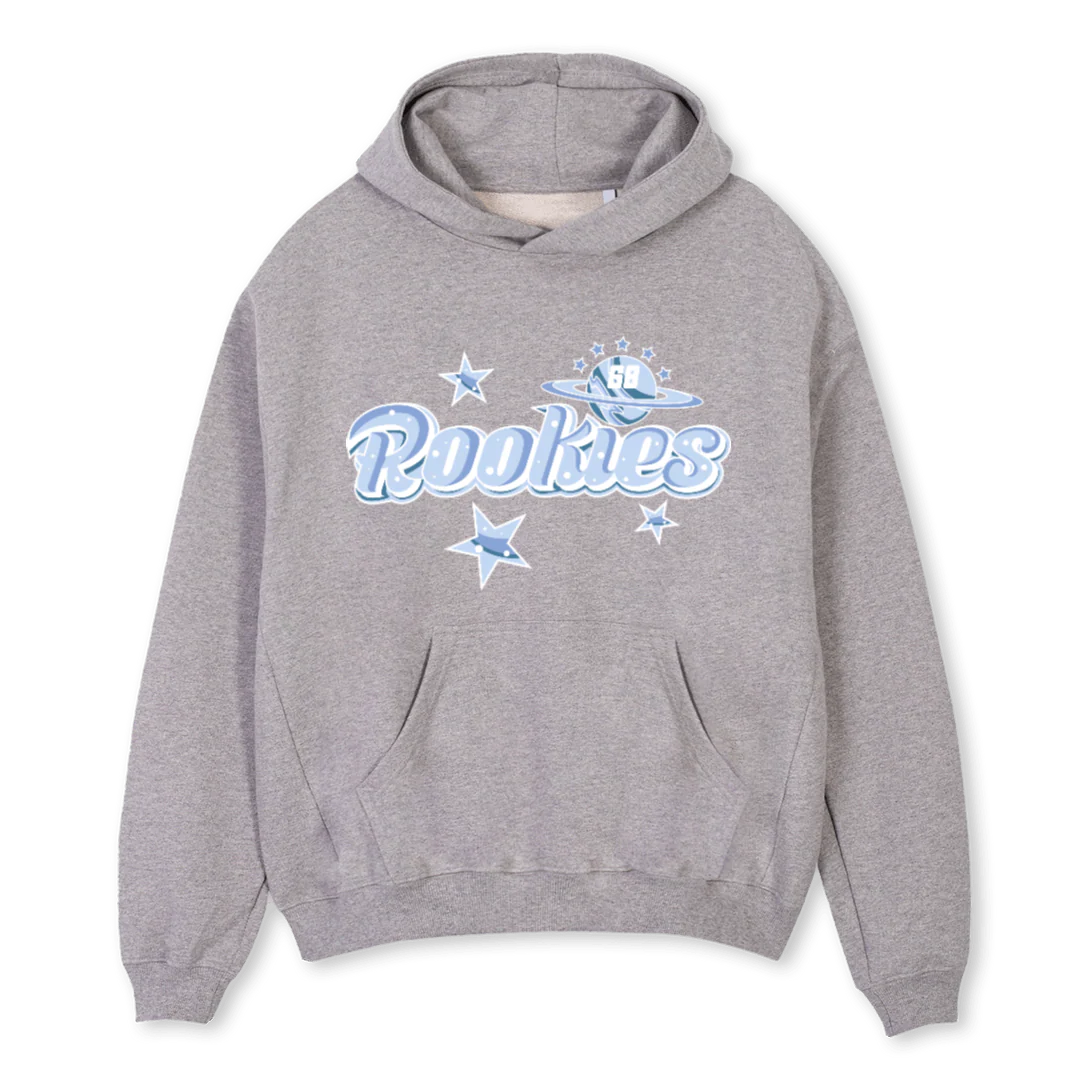 ROOKIESEASON Grey Marl Oversized Hoodie.