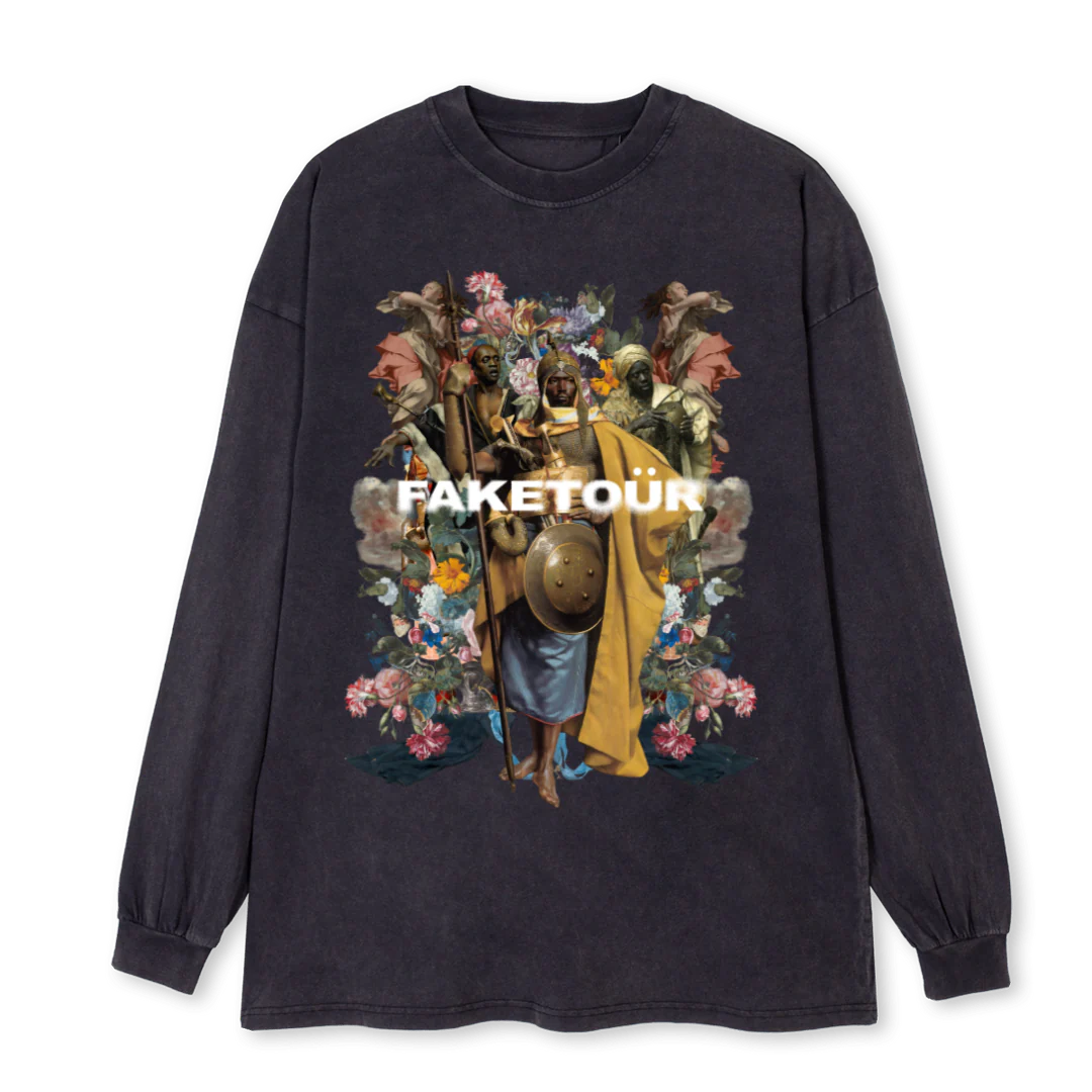 ROOTS Vintage Black Oversized LS Tee.
