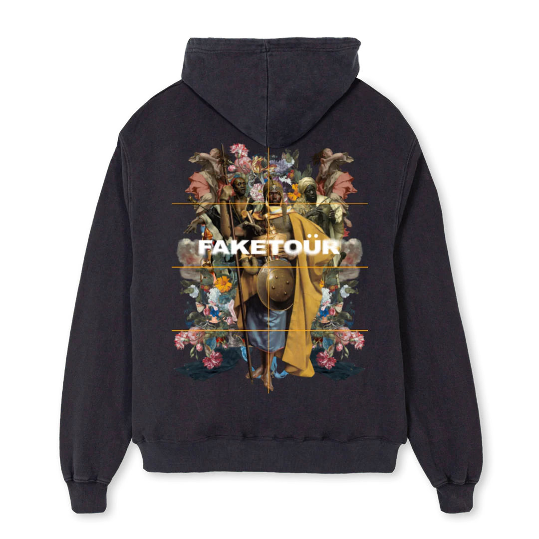 ROOTSHOODIE Vintage Black Oversized Zipped Hoodie. - Image 2