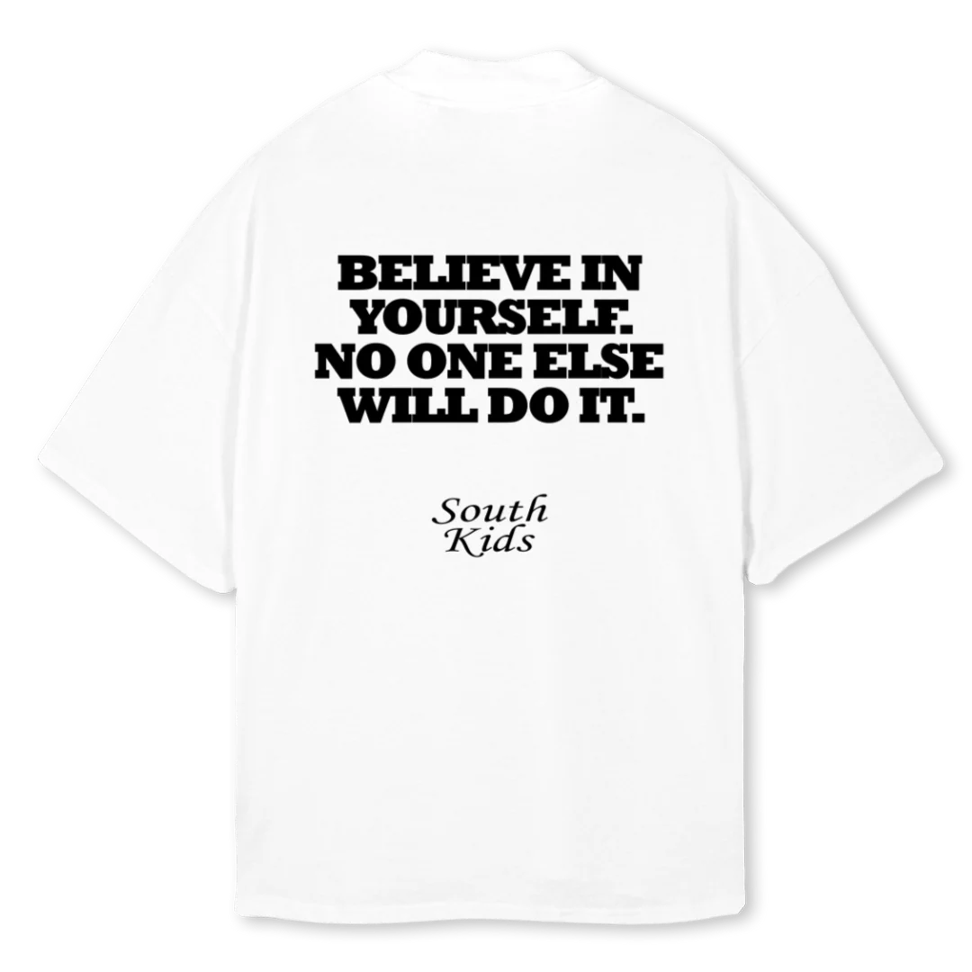 ROSE TEE White Oversized Mock Neck Tee. - Image 2