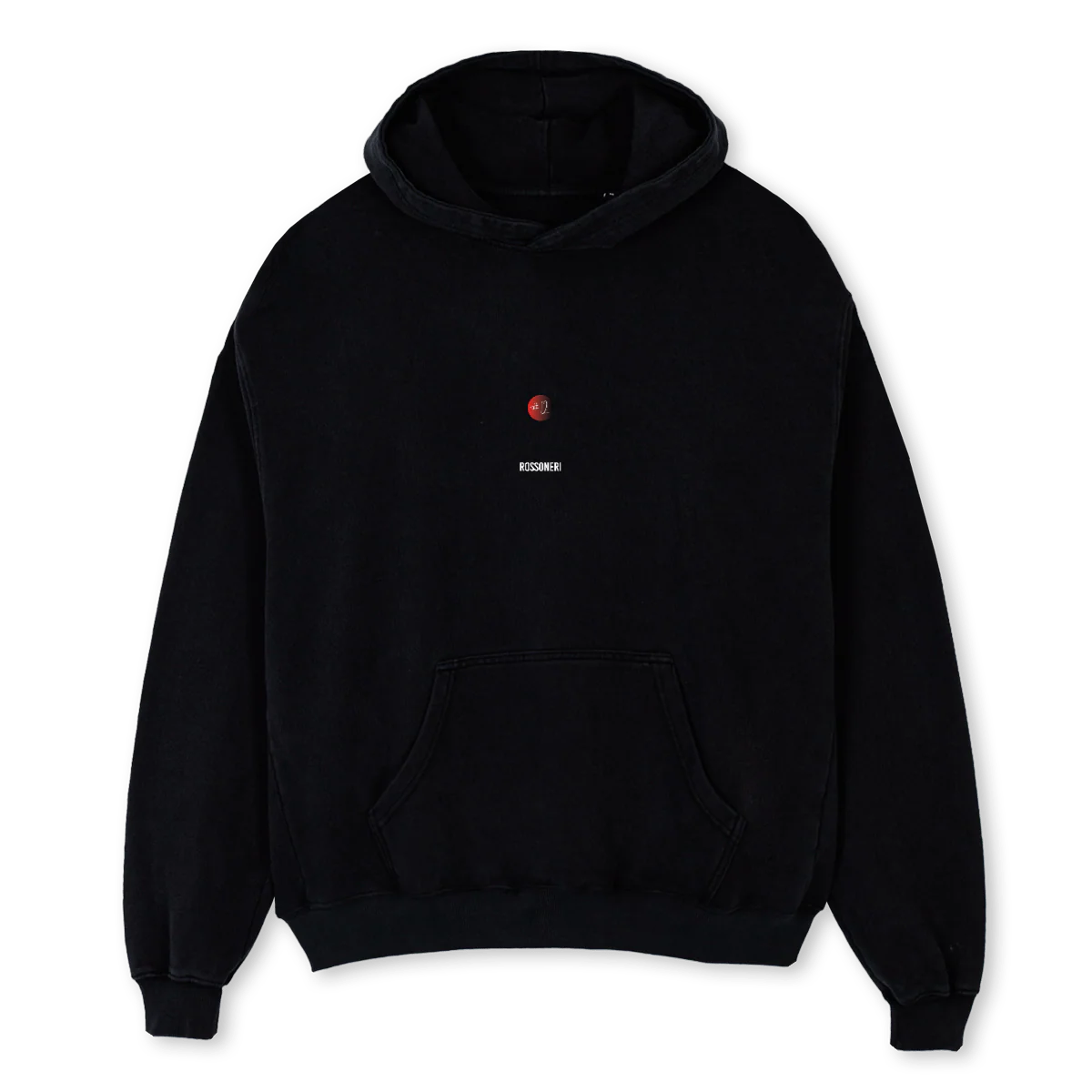ROSSONERITHREEHOODIE Black Oversized Hoodie.
