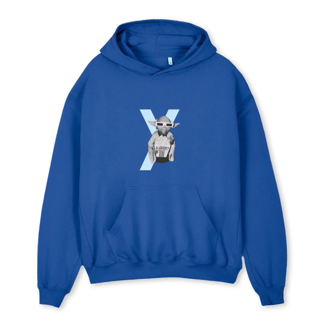 ROYALBLUEYODASTYLE Cobalt Blue Oversized Hoodie.