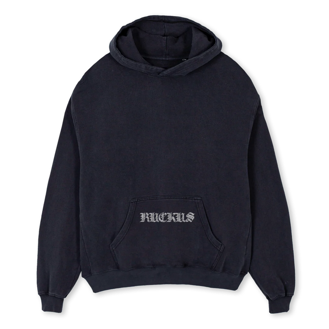 RUCKUSTARGETHOODIE Vintage Black Oversized Hoodie.