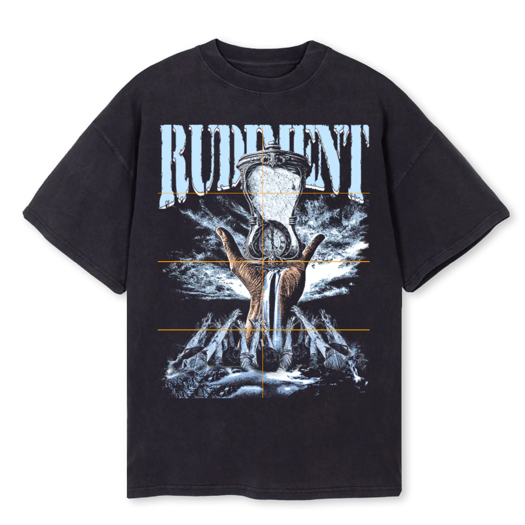 RUDIMENT TIMELESS Vintage Black Oversized Tee.