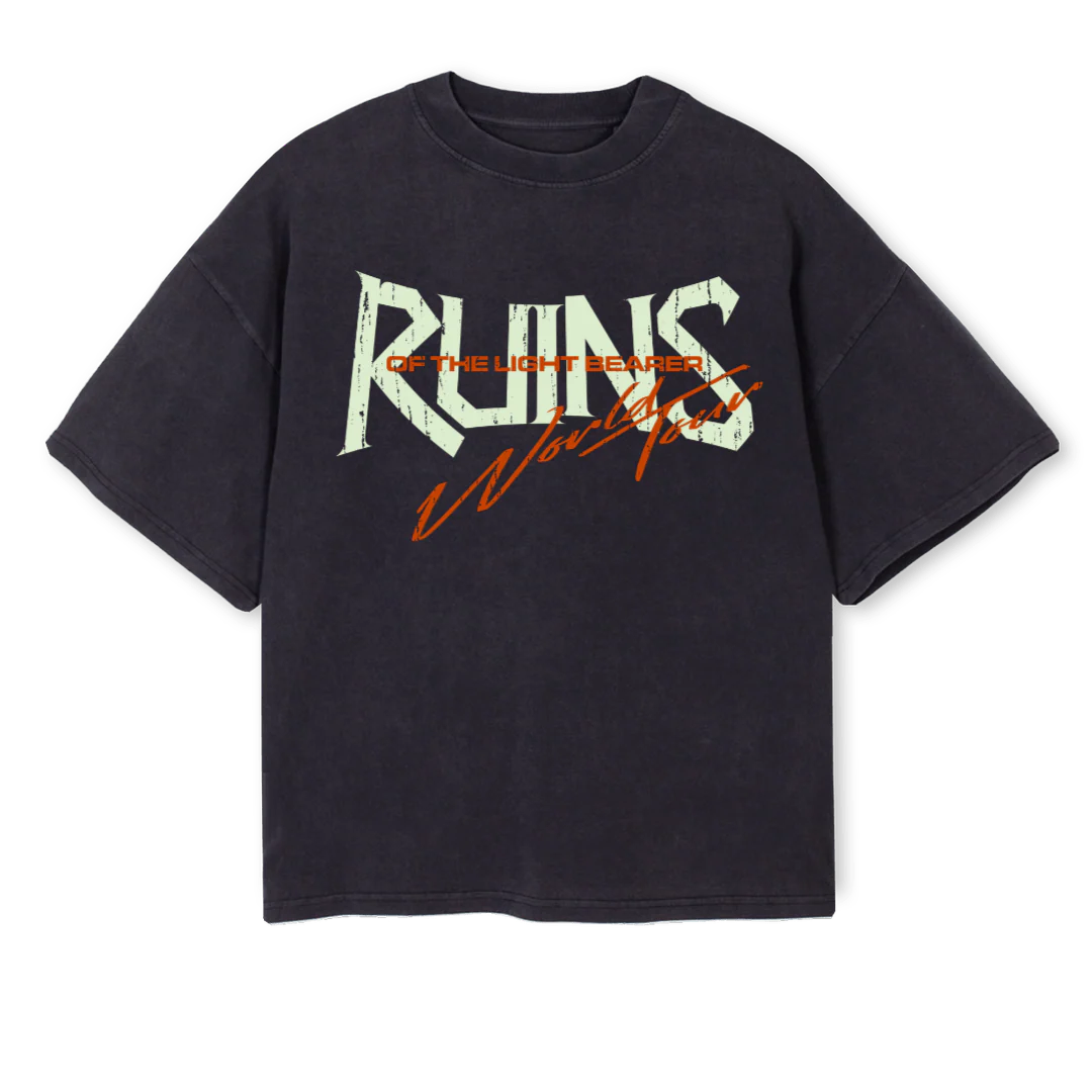 RUINS Vintage Black Oversized Boxy Tee.