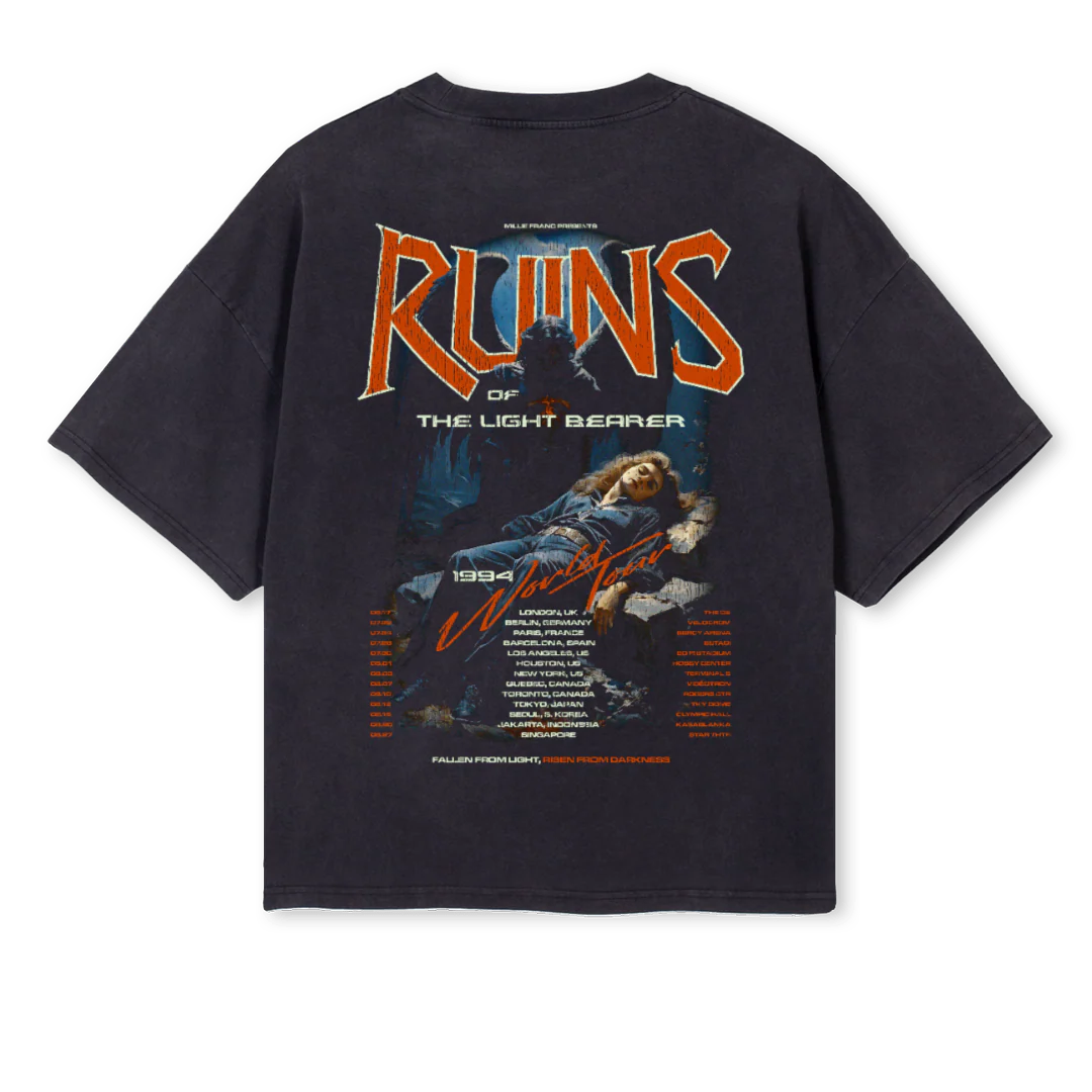 RUINS Vintage Black Oversized Boxy Tee. - Image 2