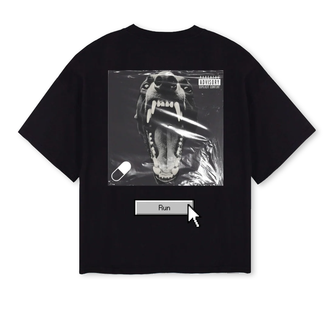 RUN Black Oversized Boxy Tee. - Image 2