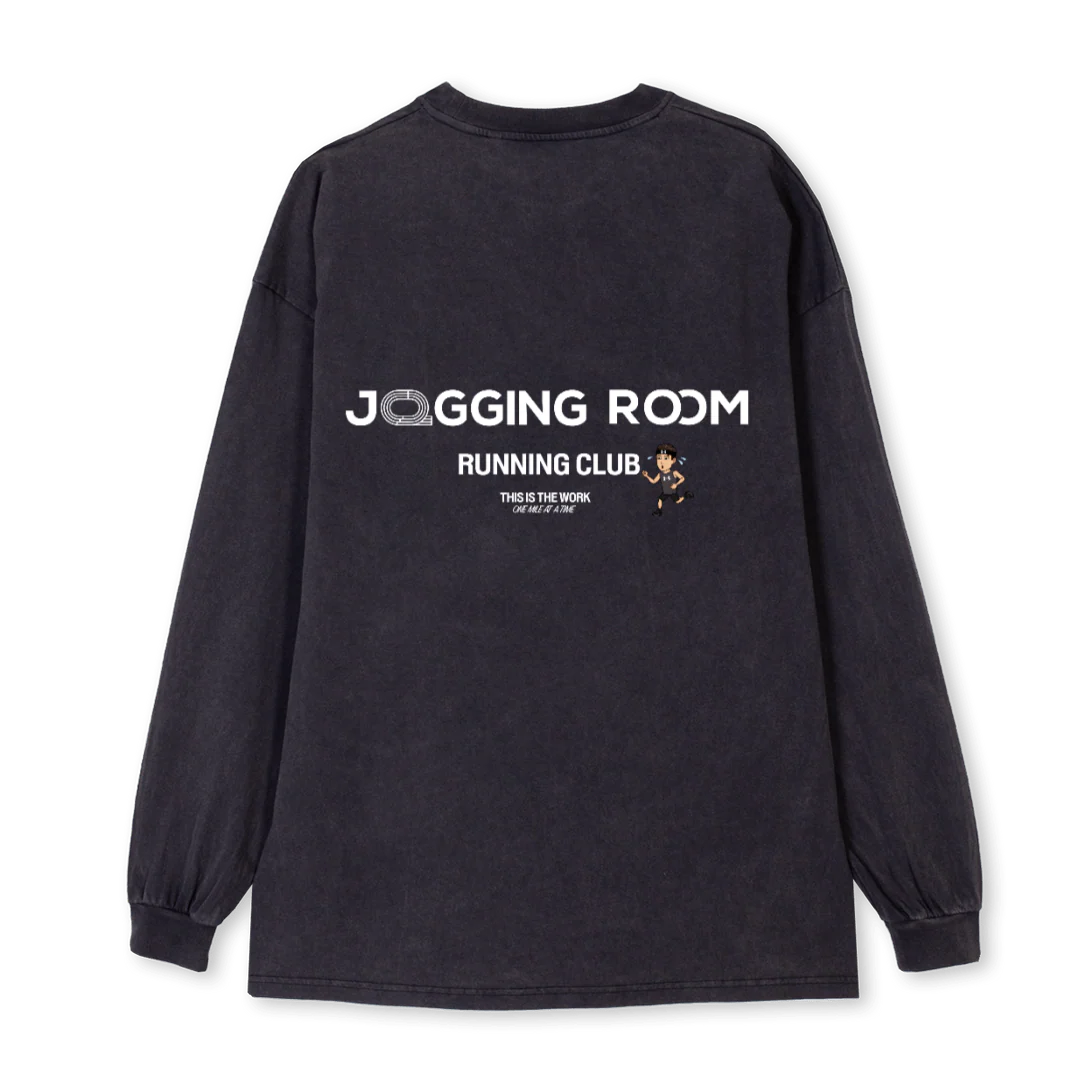RUNLSBLK Vintage Black Oversized LS Tee. - Image 2