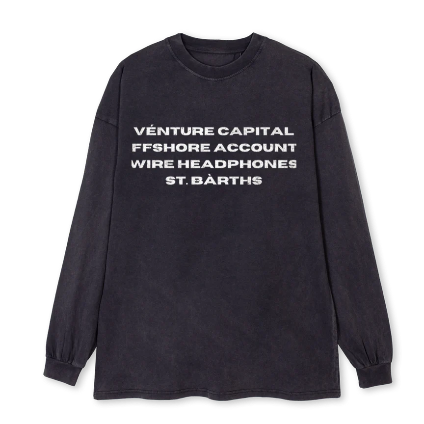 VCZIPPER_LS Vintage Black Oversized LS Tee