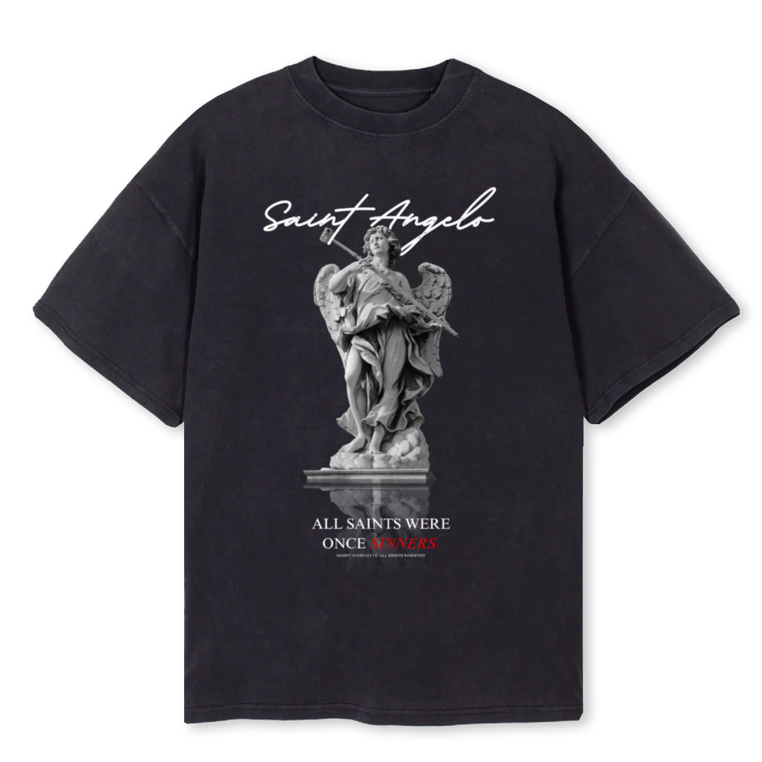 SA STAFF  Vintage Black Oversized Tee.
