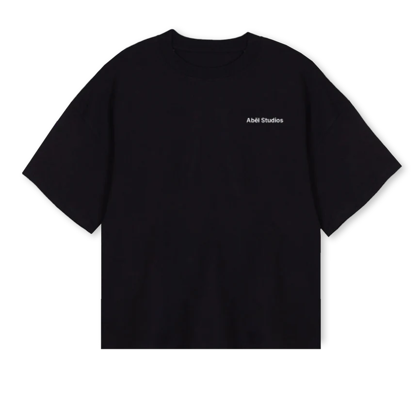 SABIR Black Oversized Boxy Tee.