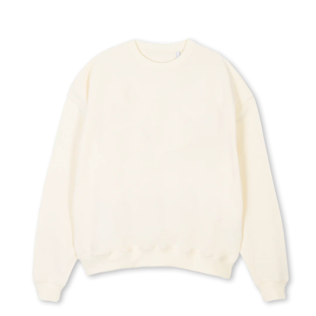 SABISMILE Cream Oversized Crewneck Sweater.