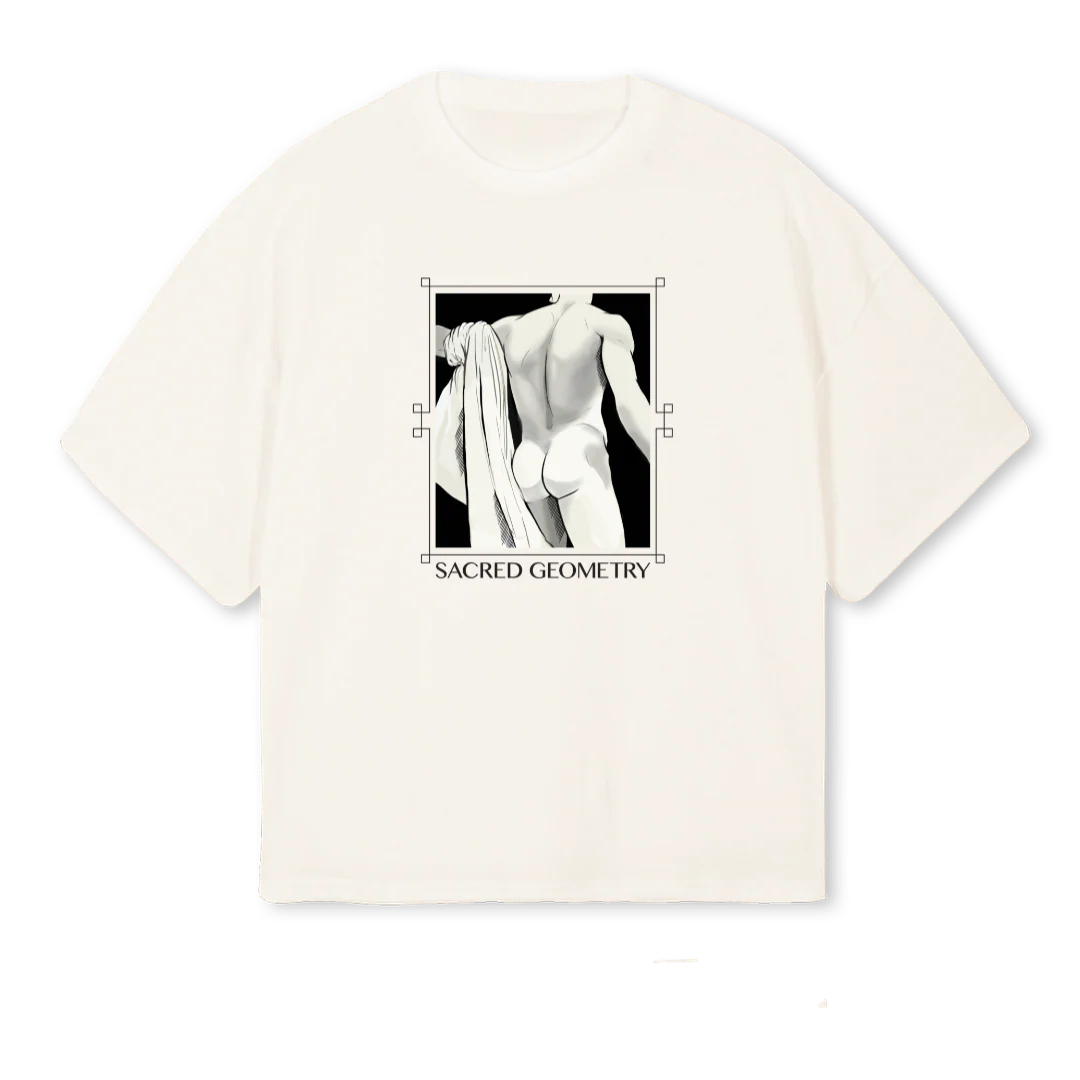 SACREDGEOMETRY Vintage White Oversized Boxy Tee.