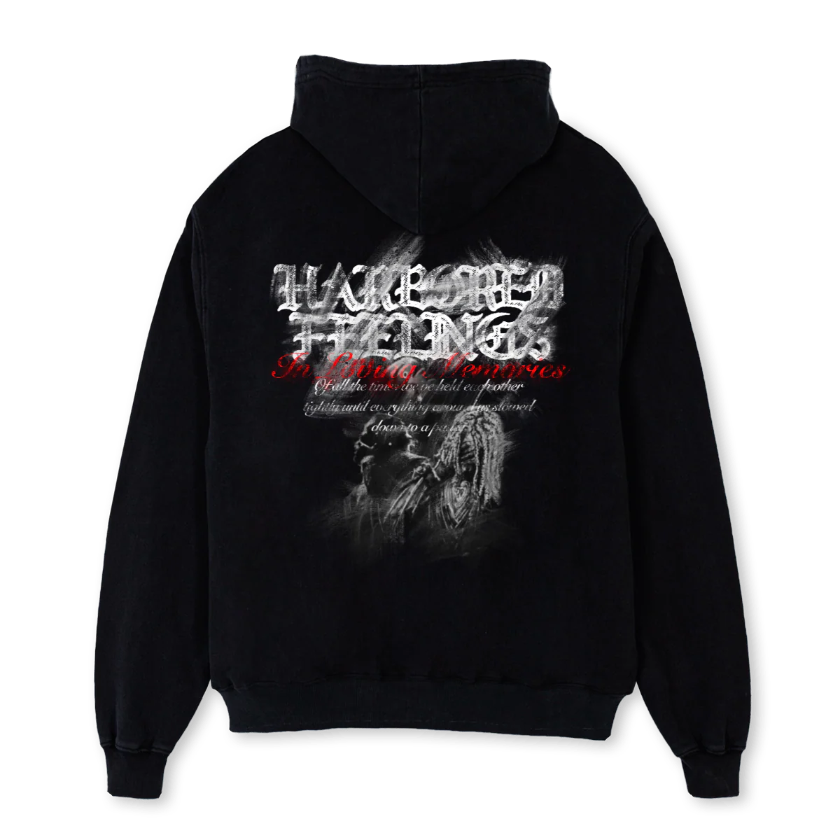 SADD Black Oversized Zipped Hoodie. - Image 2