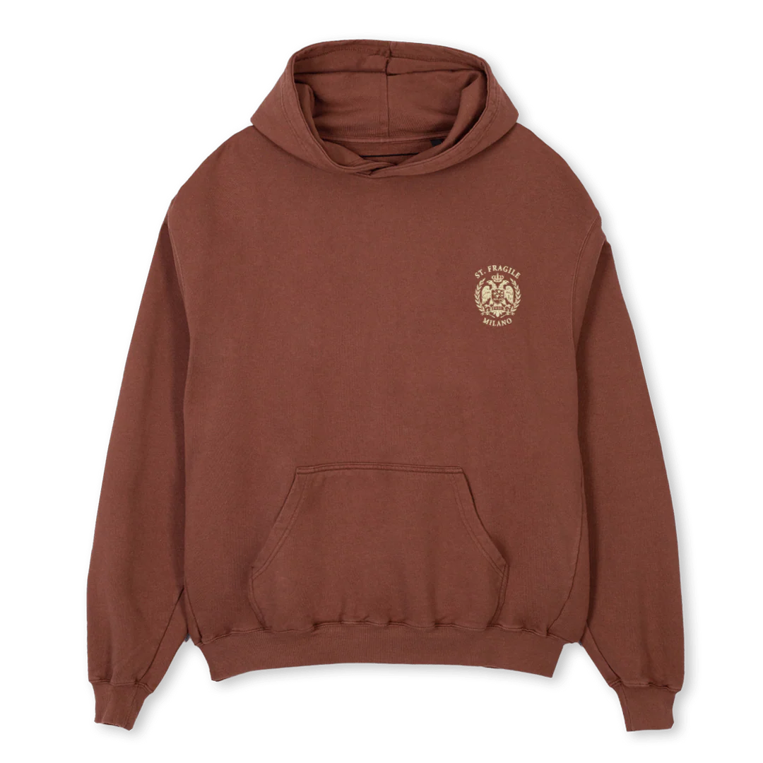 SAINT FRA HD Vintage Brown Oversized Hoodie.
