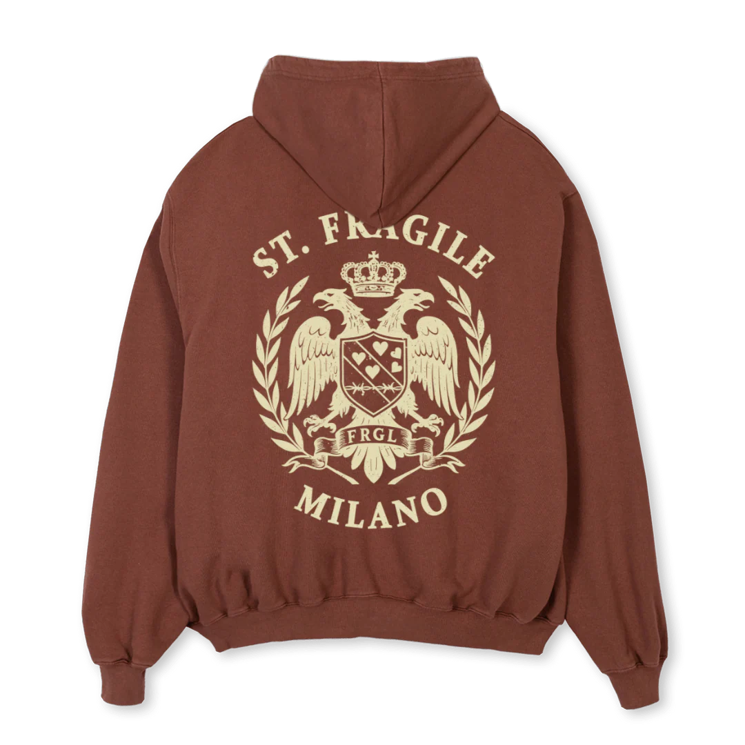 SAINT FRA HD Vintage Brown Oversized Hoodie. - Image 2