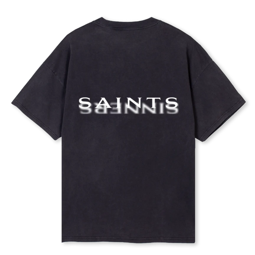 SAINTSINNERTSHIRT Vintage Black Oversized Tee. - Image 2