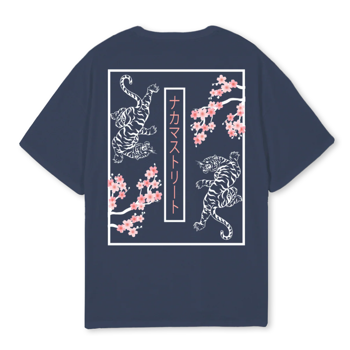 SAKURATIGER Navy Blue Oversized Tee. - Image 2