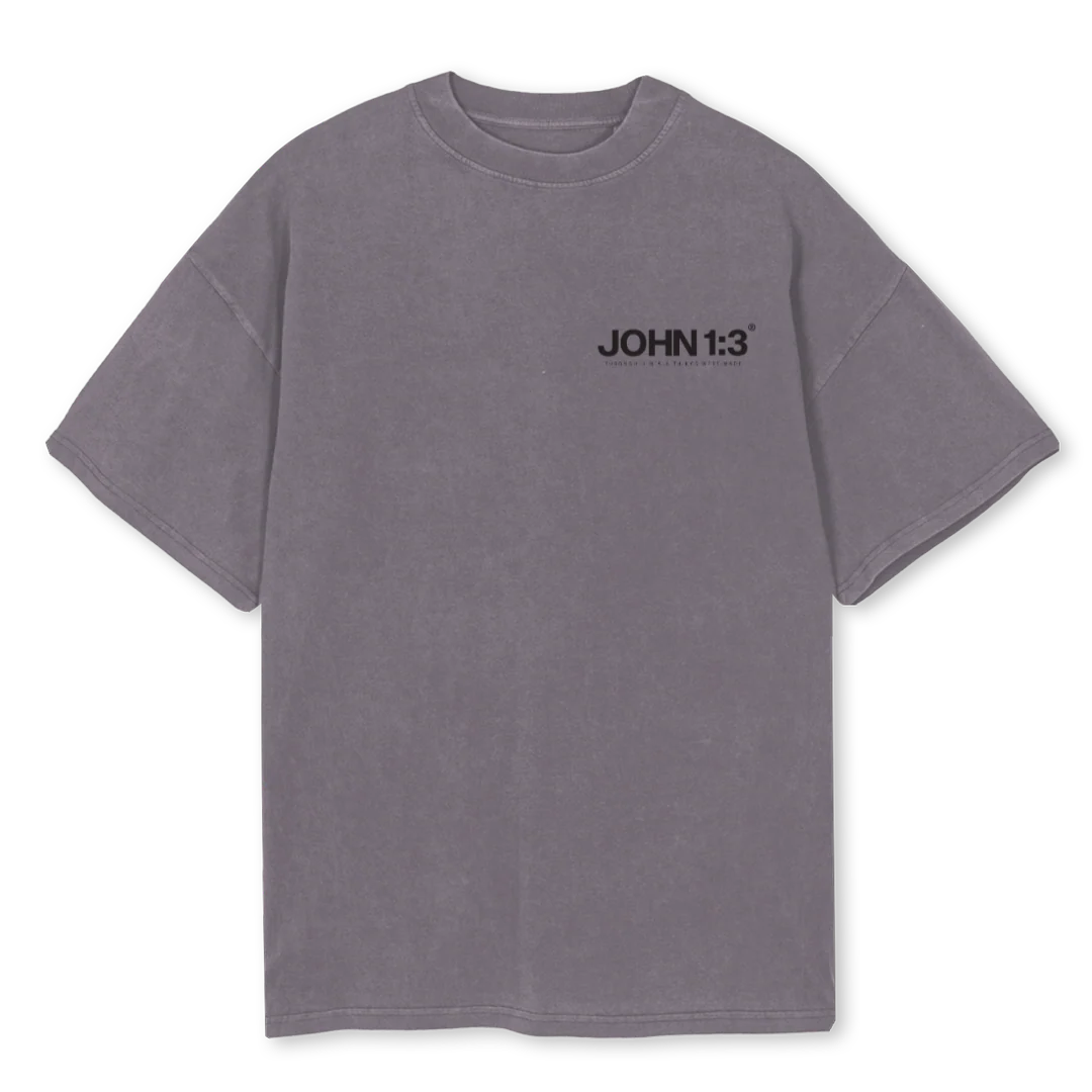 SALVATIONTSHIRTGREY Pigment Grey Oversized Tee.