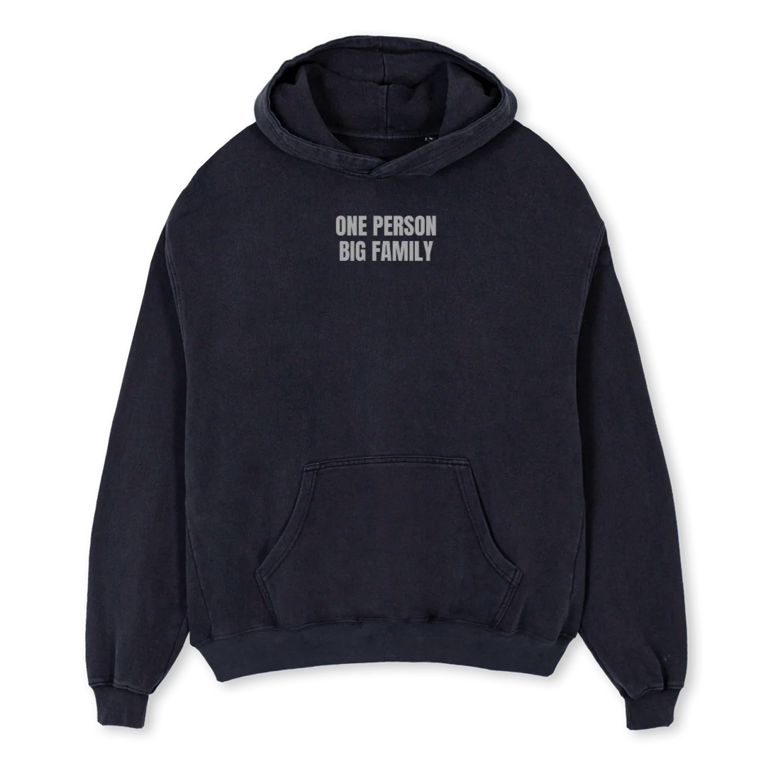 SAMPLE ONE Vintage Black Oversized Hoodie.