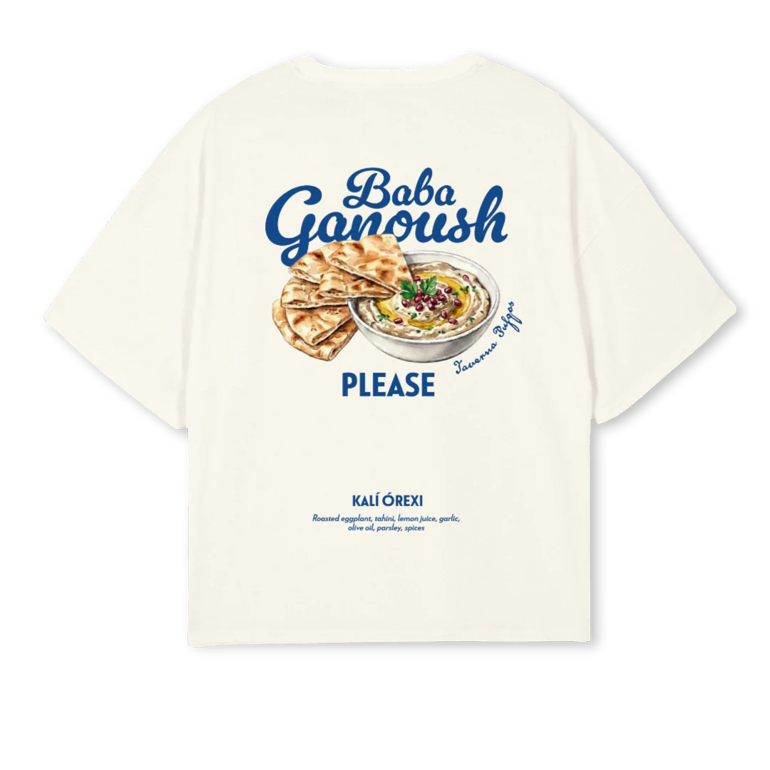 SAMPLEBABAGANOUSH Cream Oversized Boxy Tee. - Image 2