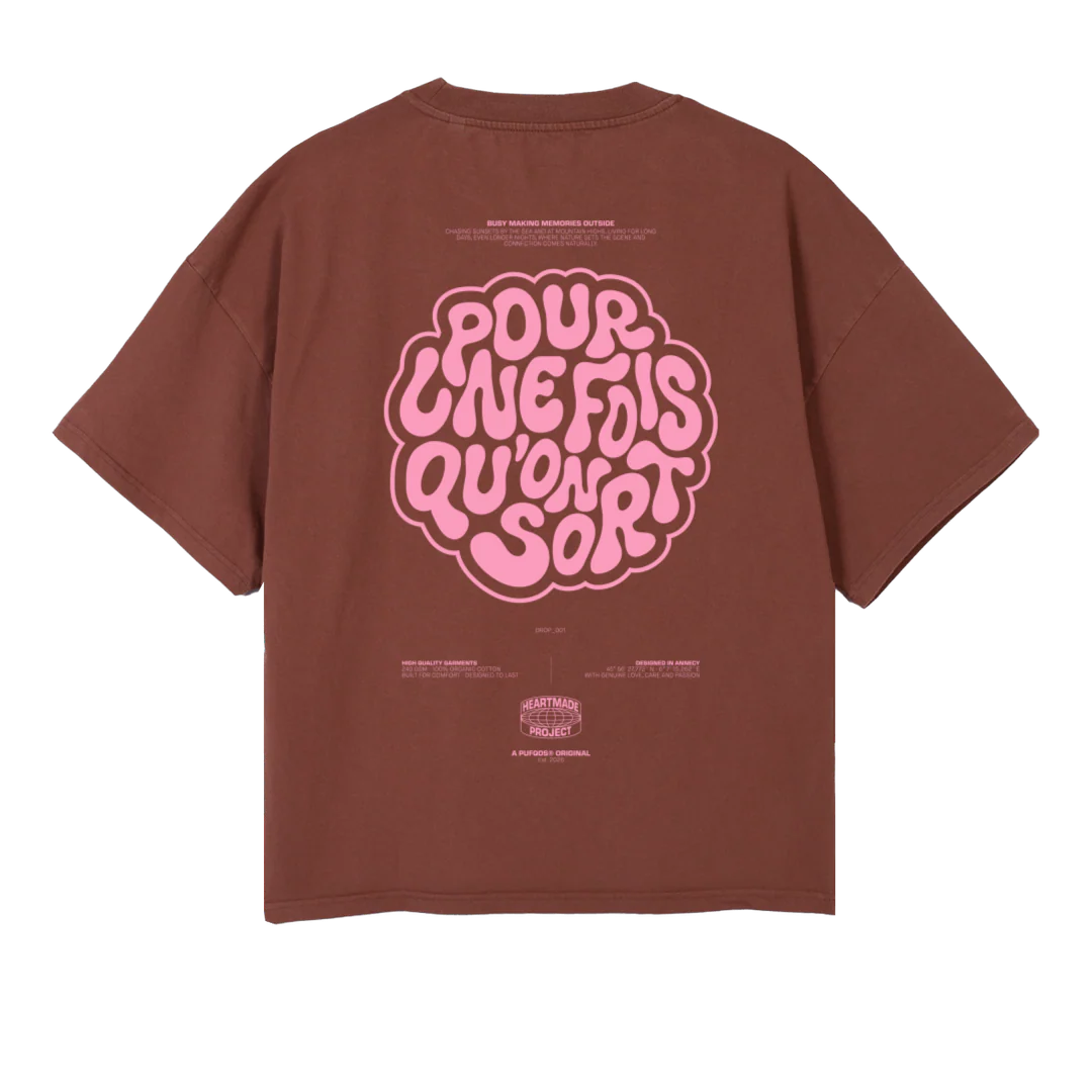 SAMPLEPUFQOSMARRON Vintage Brown Oversized Boxy Tee. - Image 2