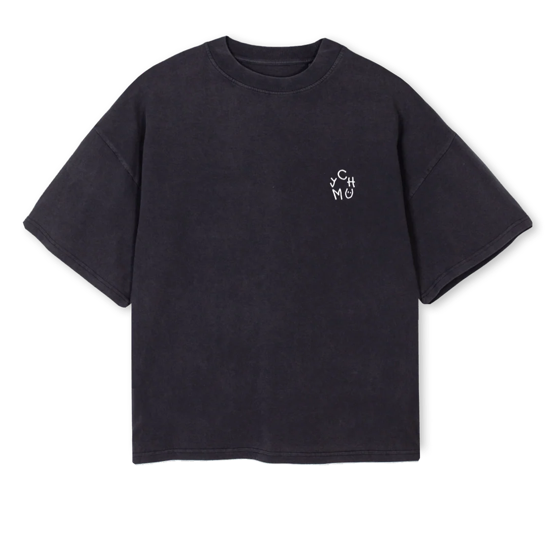 SAMPLERIDETWO Vintage Black Oversized Boxy Tee.