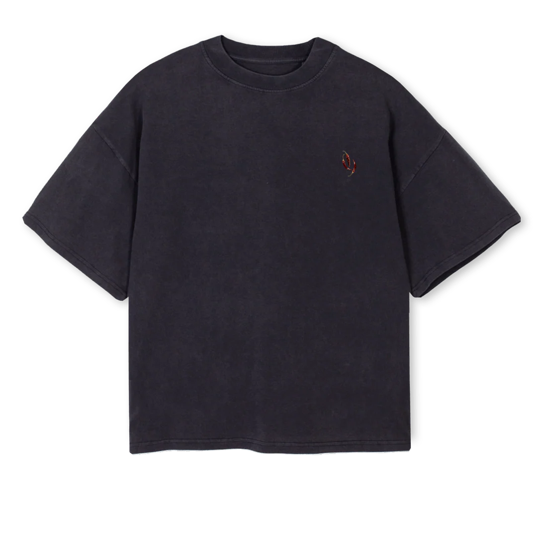 SAMPLESPICYVTWO Vintage Black Oversized Boxy Tee.