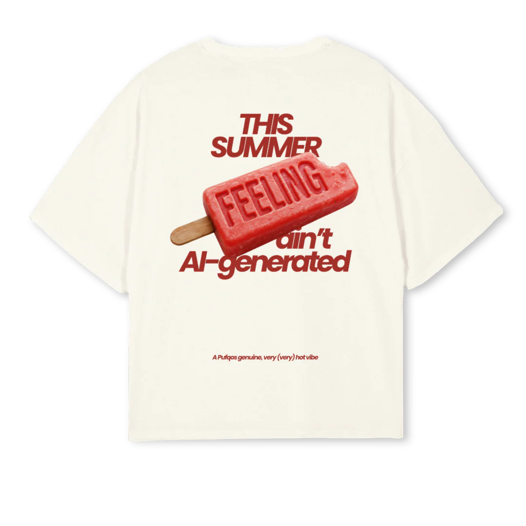 SAMPLESUMMERFEELING Cream Oversized Boxy Tee. - Image 2