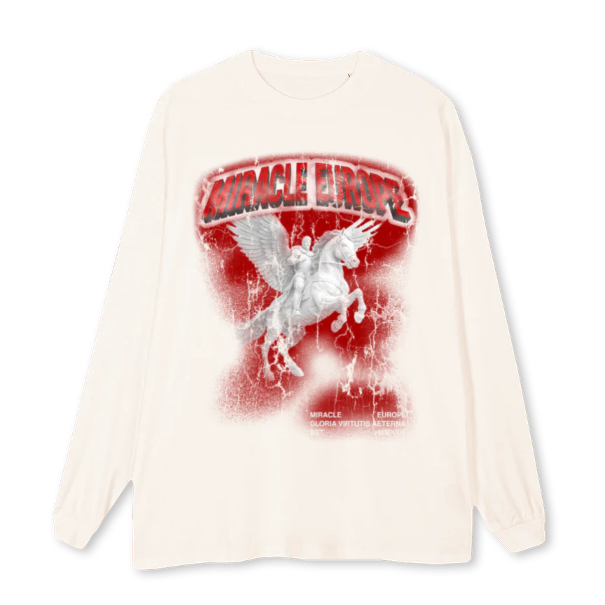 SAMPLEXFIVE Vintage White Oversized LS Tee.